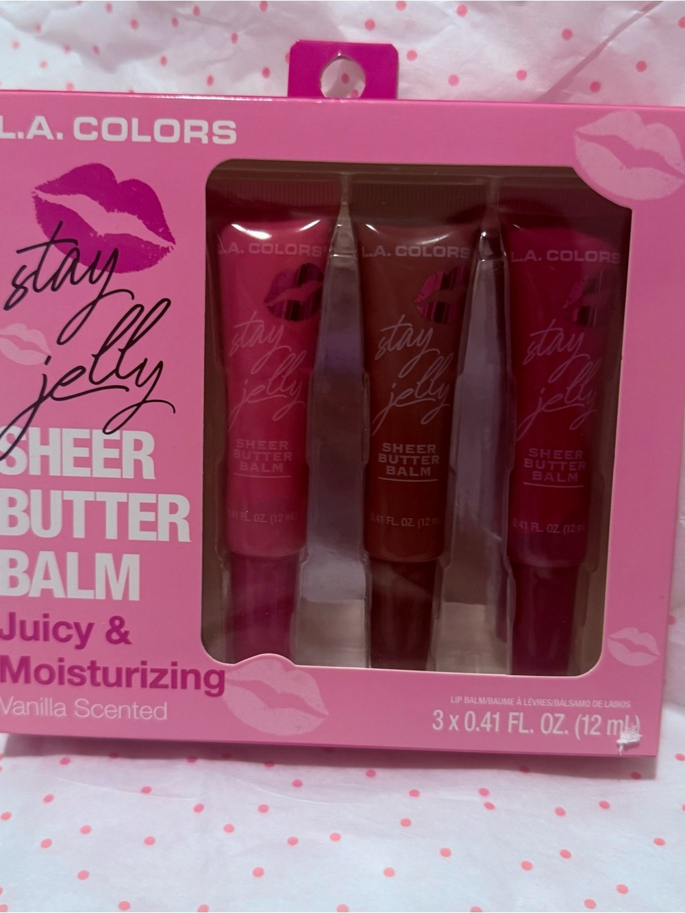 L.A. COLORS Stay Jelly Sheer Butter Balm Trio - Pink, Coral, Berry